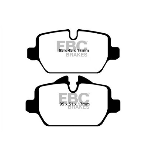 Set of EBC Blackstuff rear brake pads for BMW E90 & E92 4-cylinder - BH40052