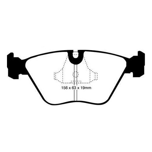 Voorremblokken EBC Rood voor BMW E34, E36 en E46 M3 3L / 3,2L - BH50203