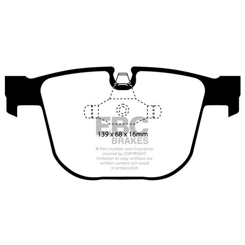 Set di pastiglie dei freni posteriori EBC Nere per BMW E60/E61 - BH50416