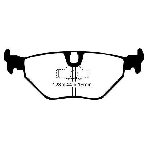 Achterremblokken EBC Zwart voor BMW E34 518i tot 530i en Diesel - BH51100