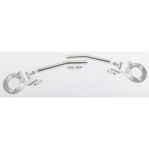 Barra de suporte frontal ajustável em alumínio polido para motores BMW 3 Series E36 Sedan Touring Coupé e Convertible 6 cilindros (11/1989-08/2000) - Motores M50 M52 - BJ10366