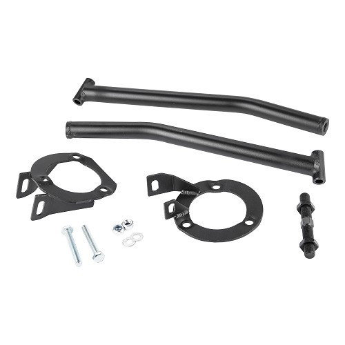  Barre antirapprochement avant réglable noire en aluminium pour BMW Série 3 E46 Berline Touring Compact Coupé et Cabriolet 6 cylindres essence (04/1997-08/2006) - BJ10471-1 