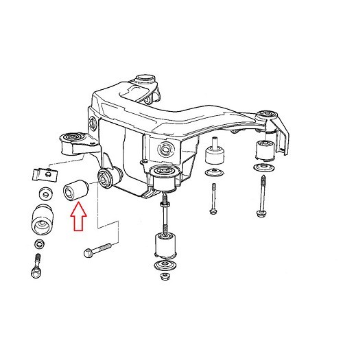 Silentbloc anteriore POWERFLEX su culla posteriore per BMW E36 - BJ41165