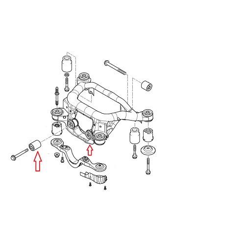 Silentbloc centrale anteriore sull'assale posteriore per BMW E46 - BJ42022