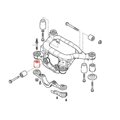 1 silentbloc reforzado delantero izquierdo sobre eje trasero para BMW E46 - BJ42024