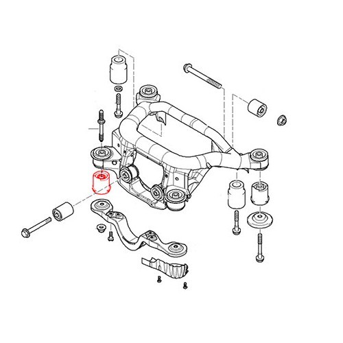 Silentbloc avant droit sur essieu arrière pour BMW E46 - BJ42026