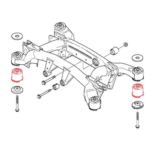 Silentbloc de support d'essieu arrière FEBI pour BMW X5 E53 (07/1999-09/2006) - BJ42066