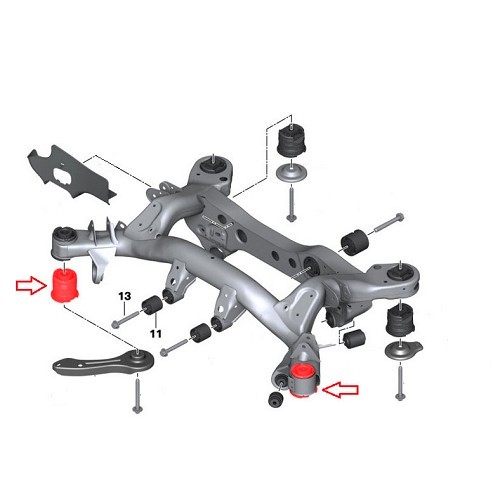 Silentbloc avant sur support d'essieu arrière MEYLE OE pour BMW E90/E91/E92/E93 - BJ42086