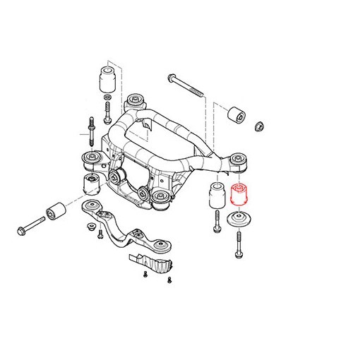 Silentblock hinten an der MEYLE-Hinterachse für BMW E46, - BJ42094