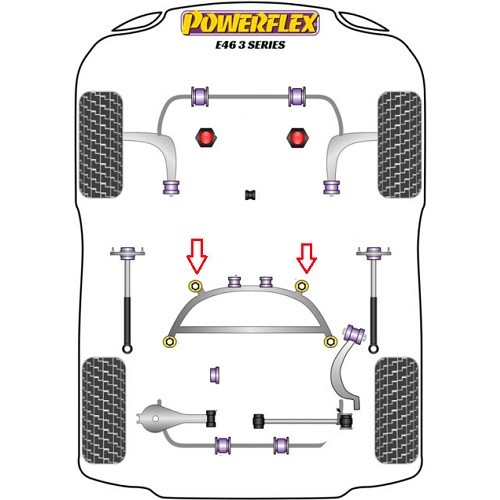 POWERFLEX front bushes for rear axle for BMW E46 - BJ42097