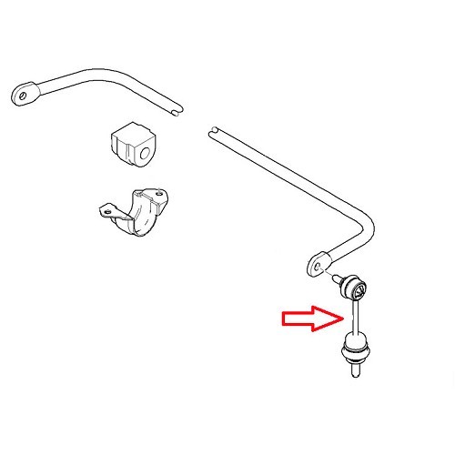 Biellette de barre stabilisatrice arrière pour BMW Série 5 E60 E60LCI berline et E61 E61LCI Touring (12/2001-05/2010) - sans Dynamic Drive - BJ42111