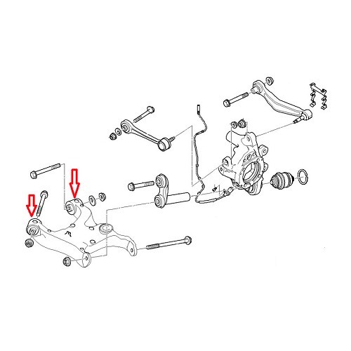 Silentblocs de bras oscillant arrière renforcés MEYLE HD pour BMW Série 5 E60 E60LCI Berline et E61 E61LCI Touring (12/2001-05/2010) - BJ42129