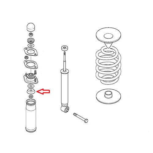 Cojinete superior reforzado MEYLE de la suspensión trasera derecha o izquierda para BMW Serie 3 E36 y E46 - chasis estándar o M-Technic - BJ50007