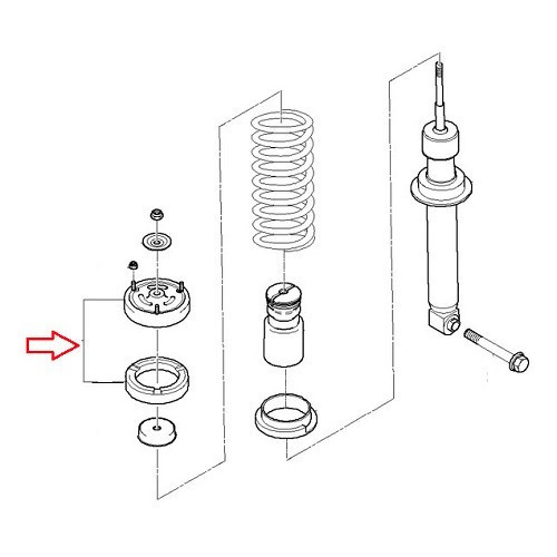 Rear suspension upper bearing for BMW E60/E60 LCI - BJ50051