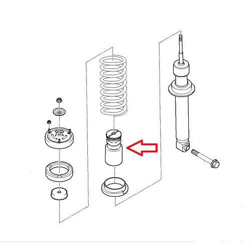 Rear shock absorber bump stop for BMW E60/E60 LCI with standard chassis - BJ51006