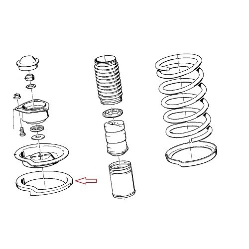 Front shock absorber upper spring plate for BMW E30 - BJ51110