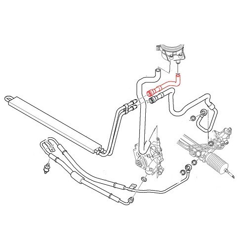 Tubo flexible de retorno sobre el tarro de dirección asistida para BMW X5 E53 - BJ51573