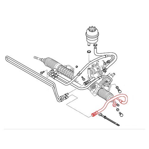 Return pipe to power steering rack for BMW E46 (4-wheel drive) - BJ51596
