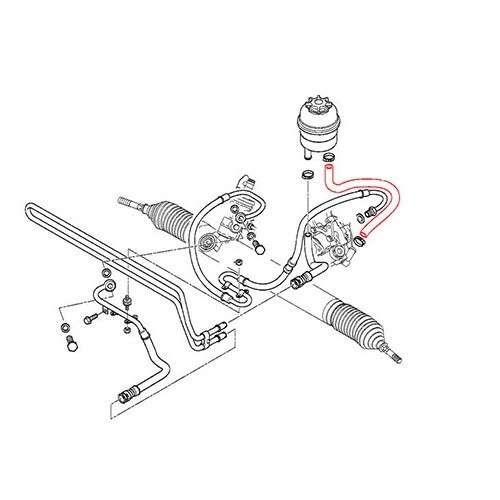 Pipe connecting the reservoir and power steering for BMW E46 M54 from 09/01 -> - BJ51601