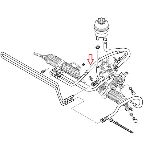 Hose between power steering pump and rack and pinion for BMW E46 E46/M52 - BJ51648