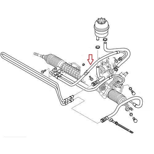 Tubo flexible entre bomba de dirección asistida y cremallera para BMW E46 M52/M54 - BJ51648