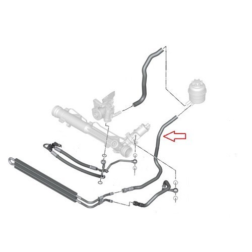 FEBI stuurbekrachtiging retourslang voor BMW E81-E82-E87-E88 125i en 130i - BJ51674