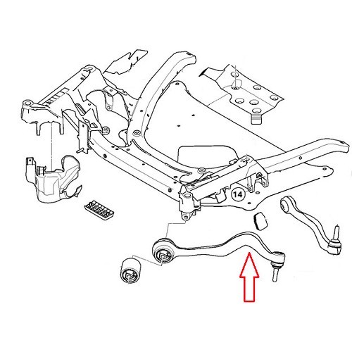 Front left aluminium control arm for BMW E60/E61 - BJ51769