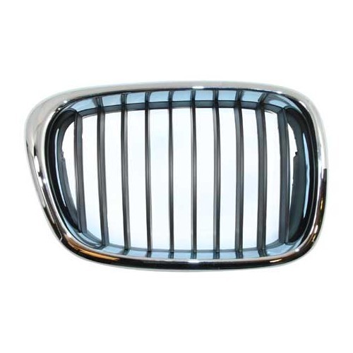  Grelha frontal, à direita, preta com moldura cromada para BMW 5 Series E39 Sedan e Touring fase 2 (09/2000-) - lado do passageiro - BJ80055 