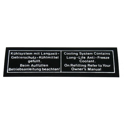  Coolant information sticker - BK20022 