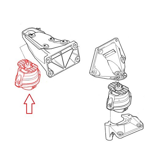 Silentbloc moteur droit pour BMW E60/E61 6 cylindres Essence - BS10061