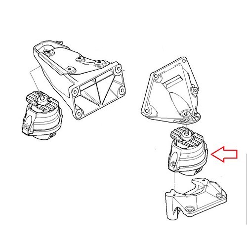 Motordemper links voor BMW E60/E61 6 cilinders Benzine - BS10062