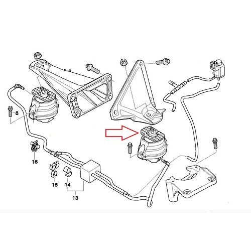 Motordemper links voor BMW E60/E61 Diesel - BS10063