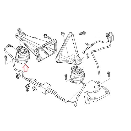 Motordemper rechts voor BMW E60/E61 - BS10064