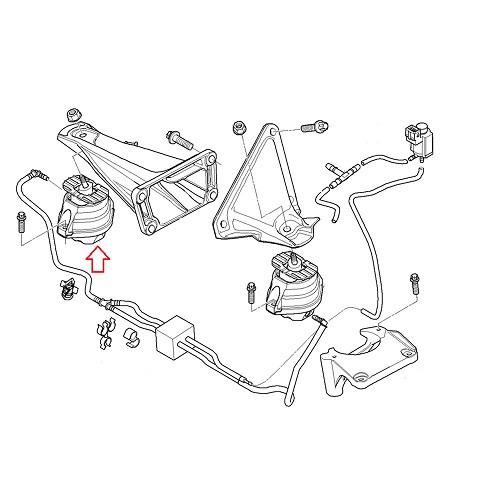  Support moteur droit FEBI pour Bmw Série 6 E63 Coupé et E64 Cabriolet (04/2006-07/2010) - BS10089-1 