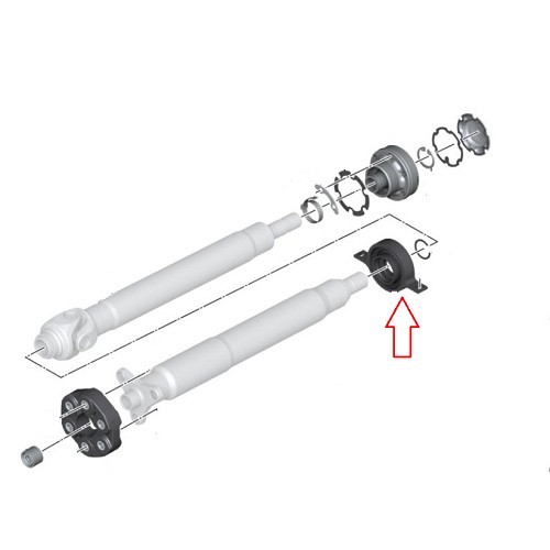 Support d'arbre de transmission intermédiaire FEBI pour BMW Série 5 E60 E60LCI E61 E61LCI - moteurs M57 et N62 - BS41040