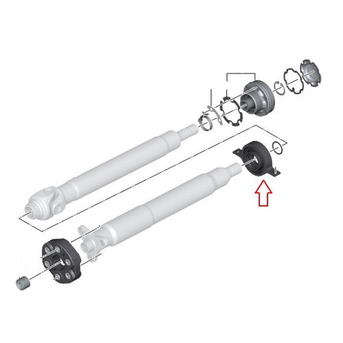  Suporte e rolamento de eixo de transmissão FEBI para BMW X3 E83 (05/2003-08/2010) - BS41045-2 