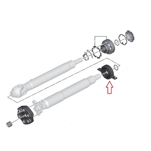 Zwischenachswellenhalter für BMW 5er E60, E61 und LCI (12/2001-05/2010) - BS41046