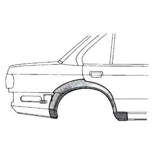 Rear right wing arch for BMW series 3 E30 4-door sedan until 08/1987 - BT10134