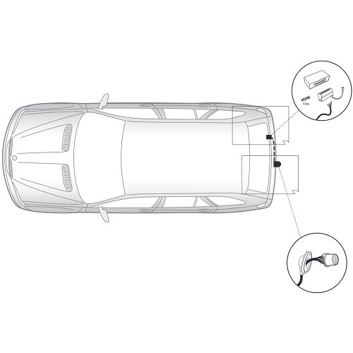 13-pin harness for BMW X5 E53 with towing preparation (07/1999 - 09/2006) - BW00005