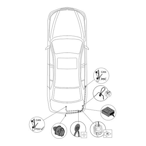 Faisceau 7 broches pour BMW SÉRIE 5 E60 ET E61 (2001 - 2010) - BW00029