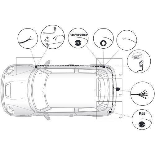  Arnês de 7 pinos para MINI CLUBMAN R55 (2007 - 2015) - BW00037-2 