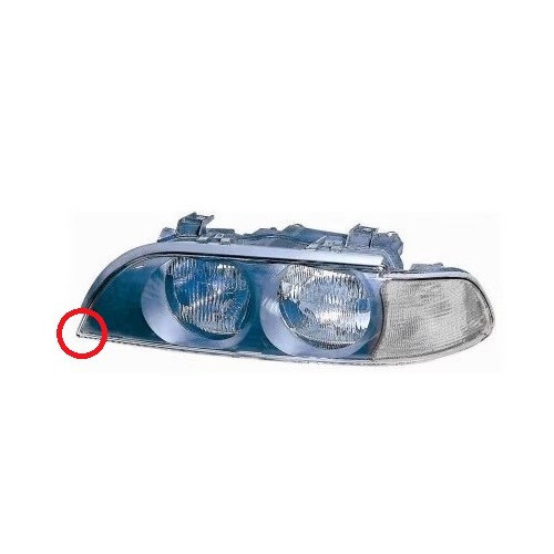  Linker koplamp met witte richtingaanwijzer voor BMW 5 Serie E39 fase 1 (-09/2000) - TWEEDE KEUZE - BX17021 