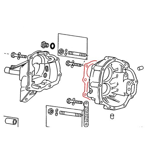 Gasket between the nose cone and intermediate gearbox housing for VW 73-> - C001342