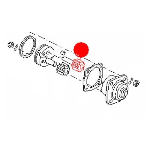 Pinhão com veio sobre a bomba de óleo para motor Tipo 4 - C004942