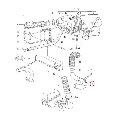  Hot air intake hose for air filter for VW Transporter T25 1.6 CT - C019696 