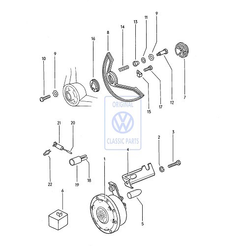 Hupenknopffeder für VW Karmann-Ghia, Kombi, LT - C026341