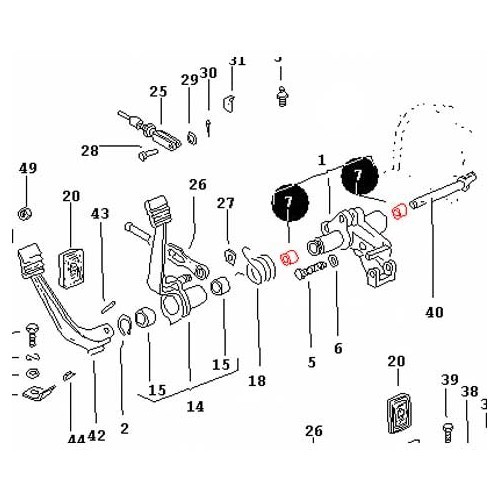  Socket op trapas voor Volkswagen Kever 61-&gt; - C030220 