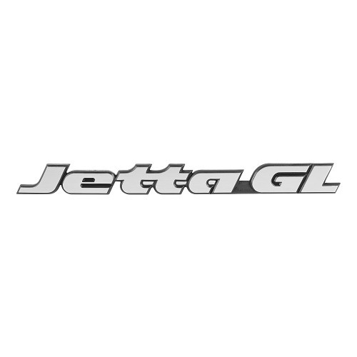  JETTA GL satin chrome emblem on black background for rear panel of VW JETTA 2 GL finish (08/1987-07/1992)  - C037783 