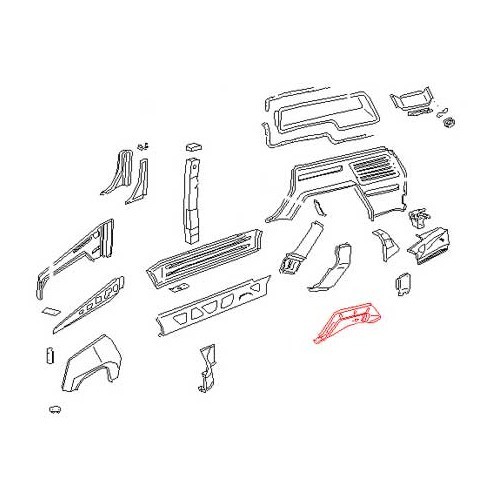 Längsträger hinten rechts für VW 181 - C042400