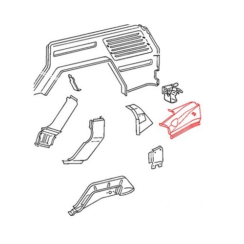  Tôle support de ferrure arrière droite pour VW 181 - C042430 